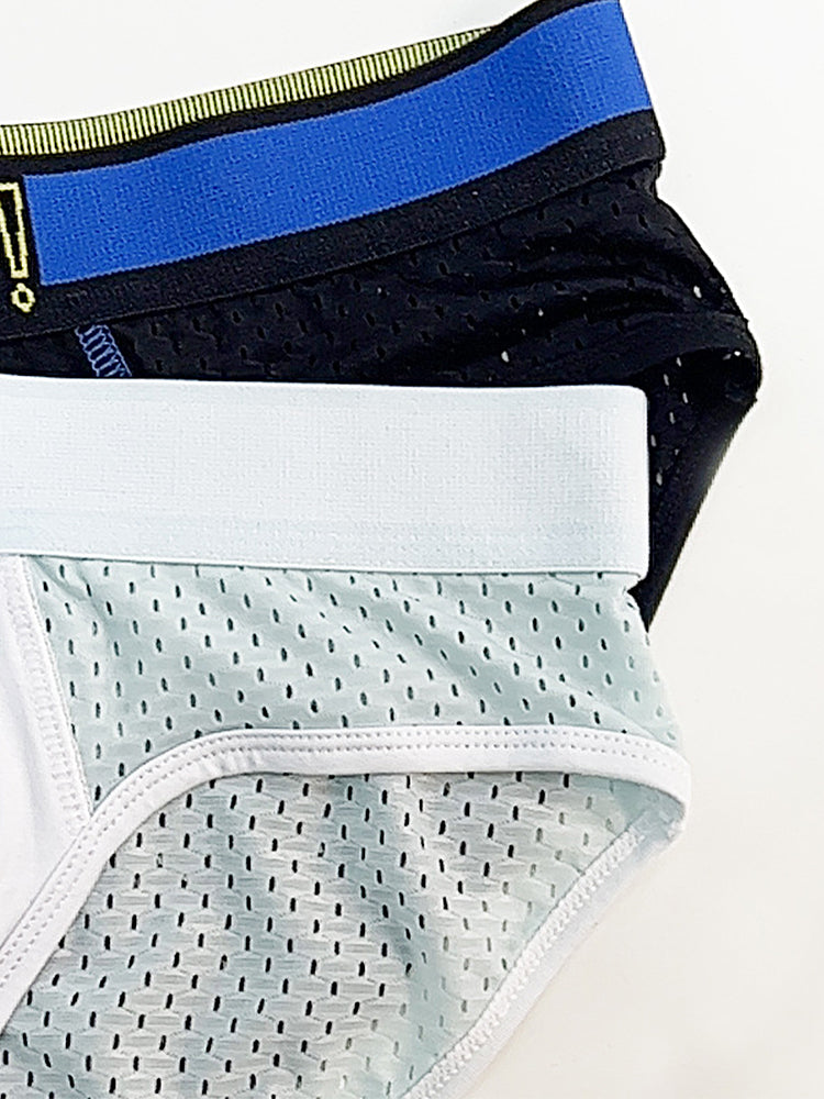 2 Pack Men's Mesh Loose Fit Sport Low-Rise Briefs