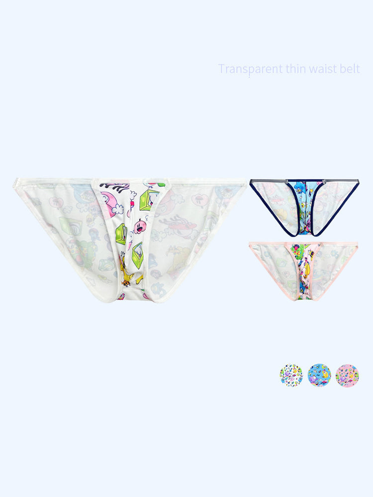 2 Pack Men's Trendy Printed Cartoon Comfortable and Breathable Bikini