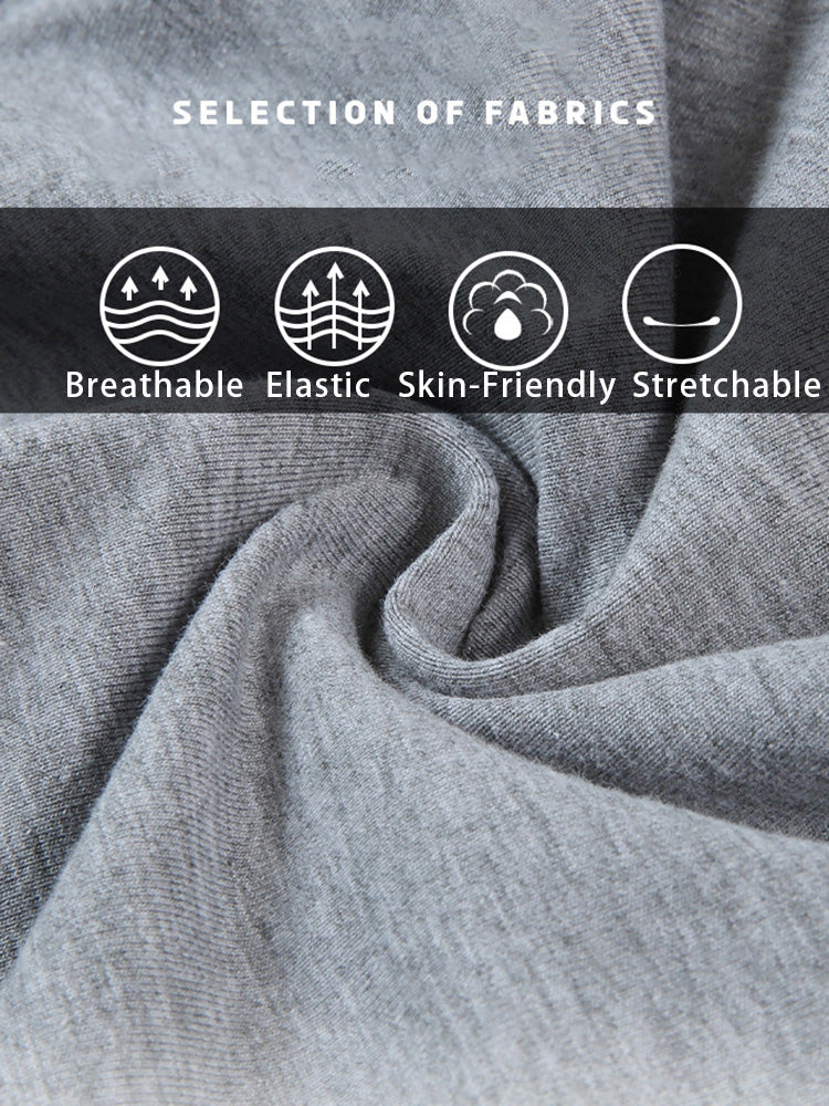 3 Pack Men's Solid Color Sports Breathable Cotton Large Pouch Boxer Briefs