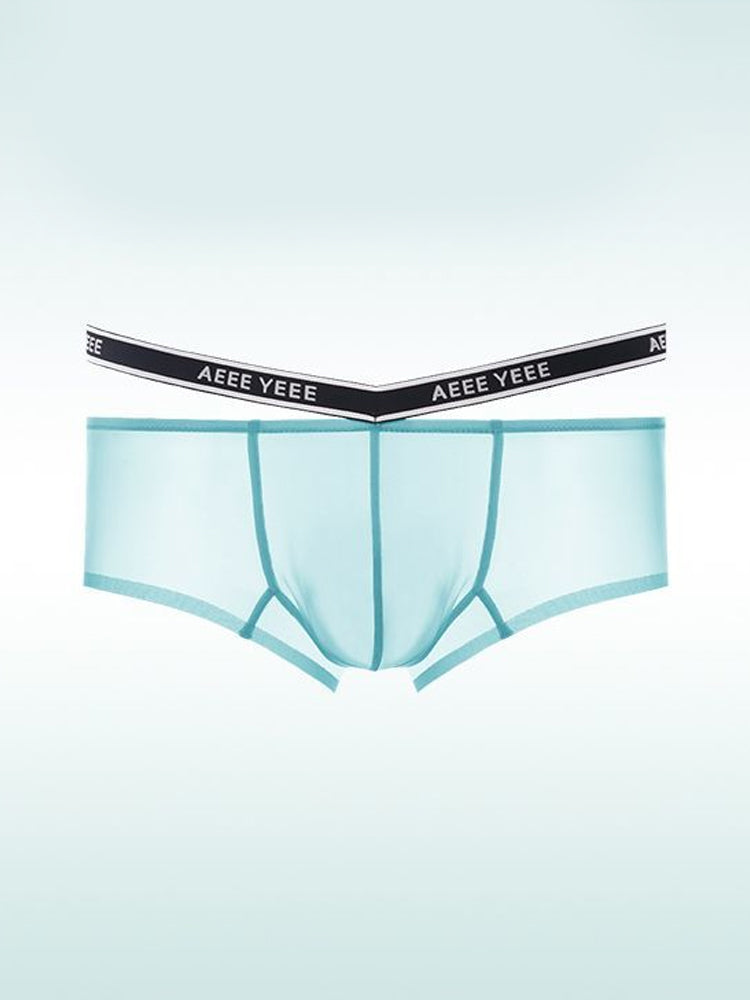 Men's Transparent Ice Silk Waistband Separate Briefs