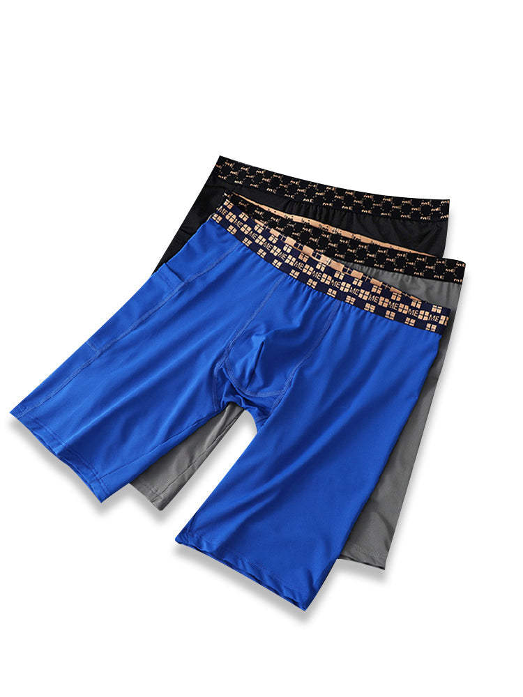 2 Pack Men's Compression Boxer Shorts with Side Pocket