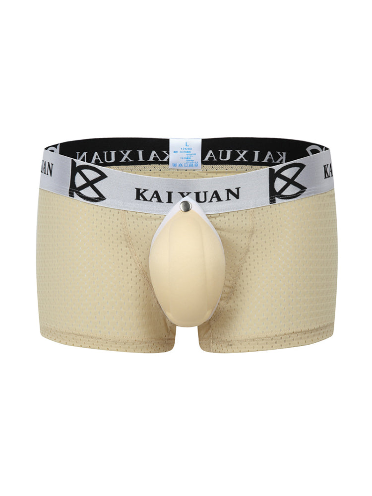 2-pack Men's Sexy Detachable Curled Cup Snap Hip Boxer Briefs