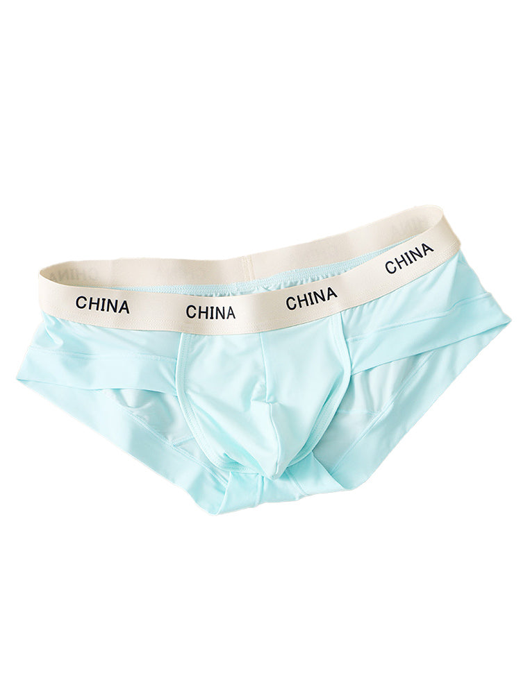 4 Pack Men's Ice Silk Antibacterial U-Convex Pouch Briefs
