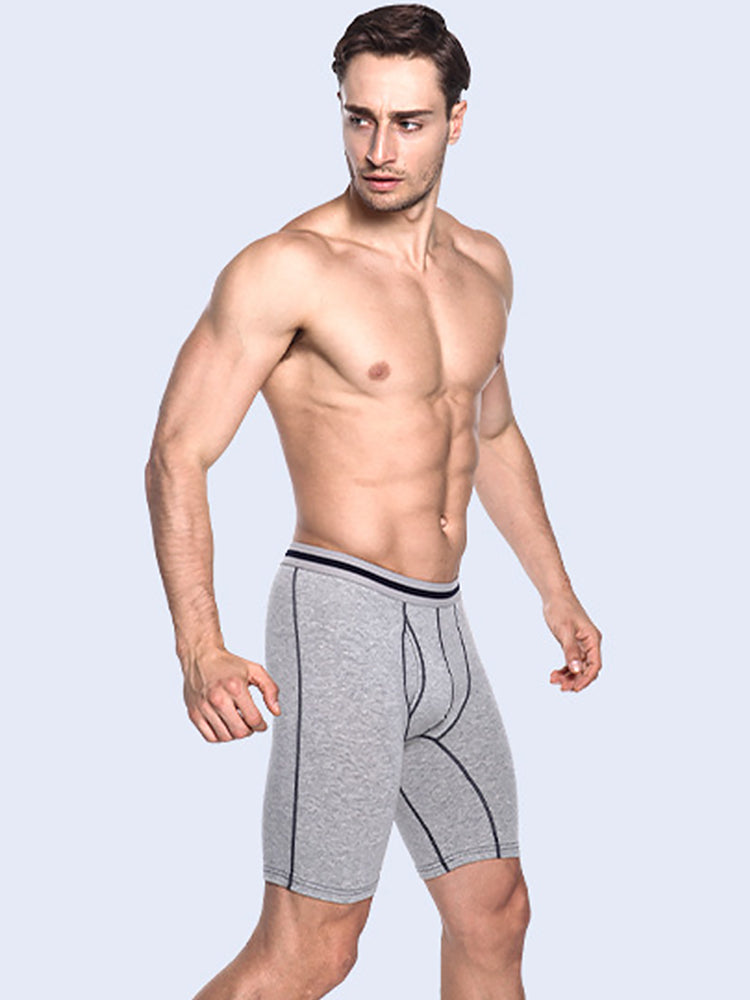 Men's Soft Cotton Boxer Briefs With Open Fly