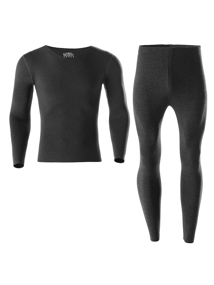 Men's Soft Seamless Thermal Sets With Fly