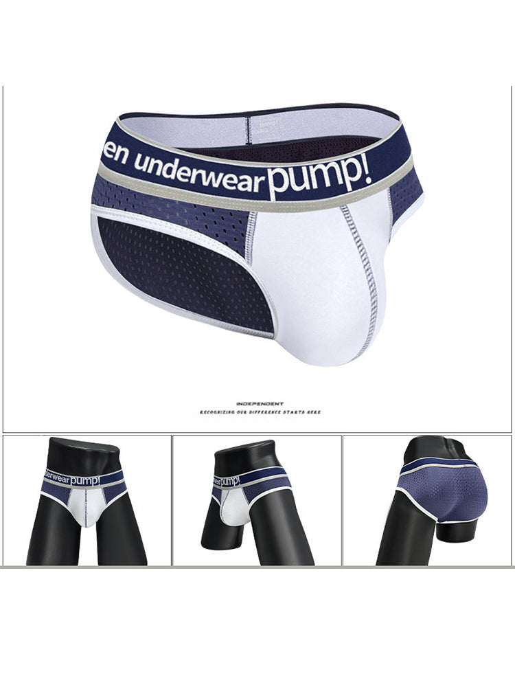 2 Pack Men's Breathable Mesh Comfortable U-convex Large Pouch Sports Briefs