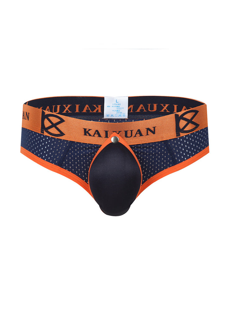 2 Pack Men's Breathable Mesh Removable U-Shaped Pocket Thongs