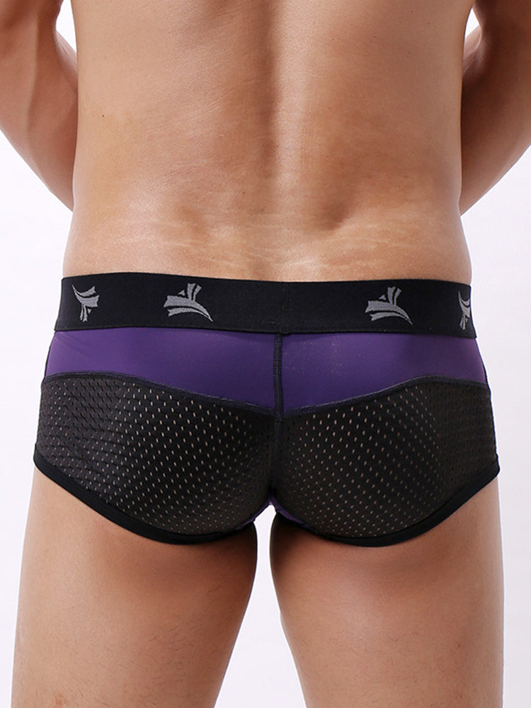 3 Pack Men's Nylon Mesh Breathable U-Pouch Trunks