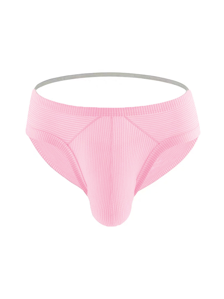 2 Pack Men's Low Rise Back Hollow 3D U-convex Large Pouch T-Back Briefs