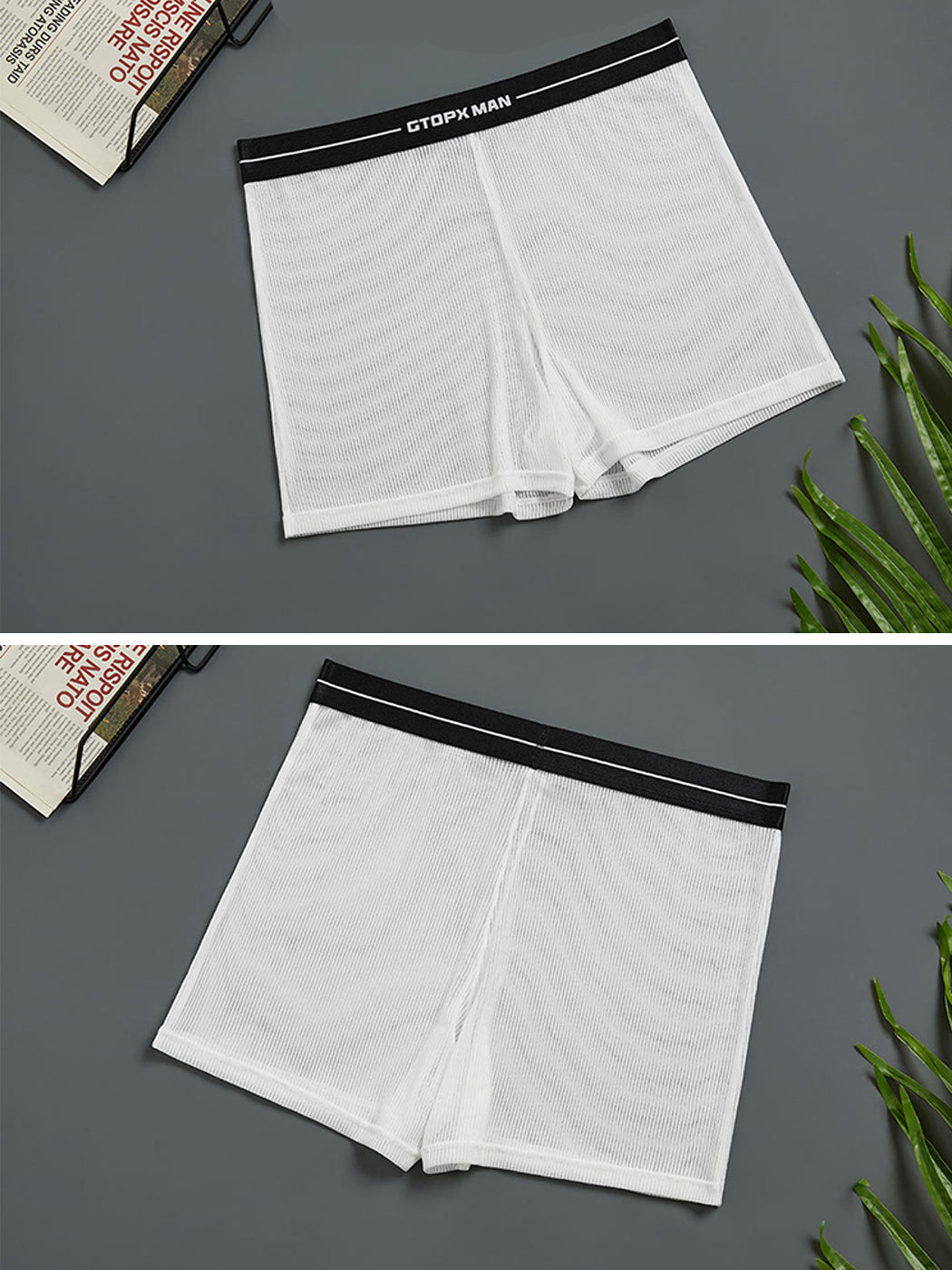 2 Pack Men's Breathable Mesh Boxer Shorts