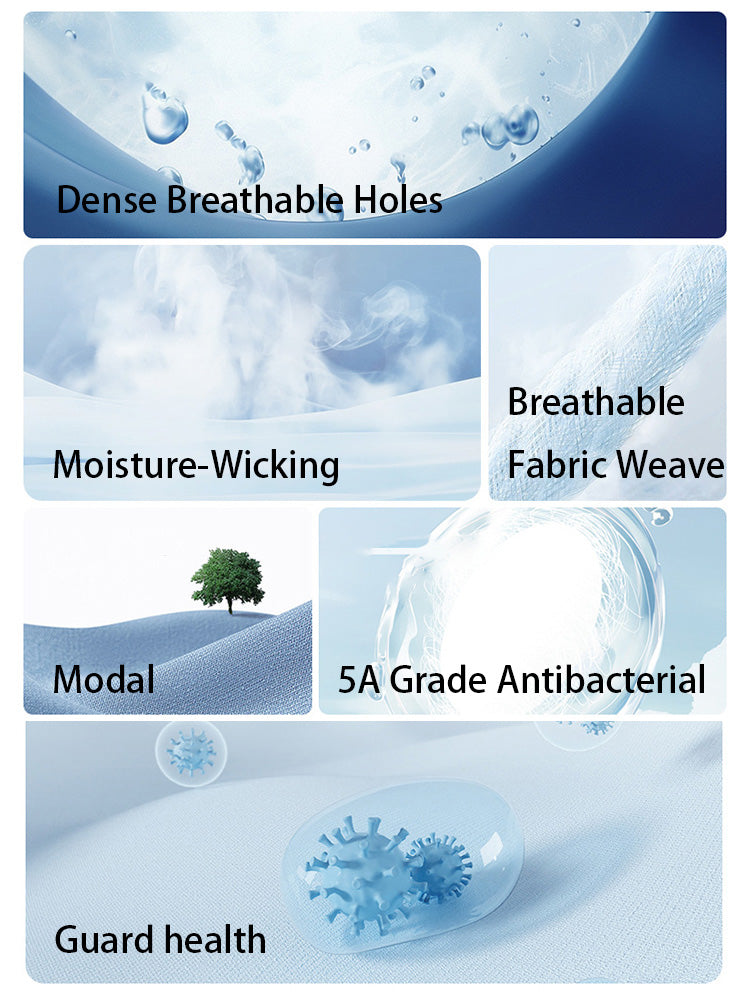 2 Pack Men's  Modal Seamless Antibacterial Anti-Chafing Leg Boxers Briefs & Midway Briefs