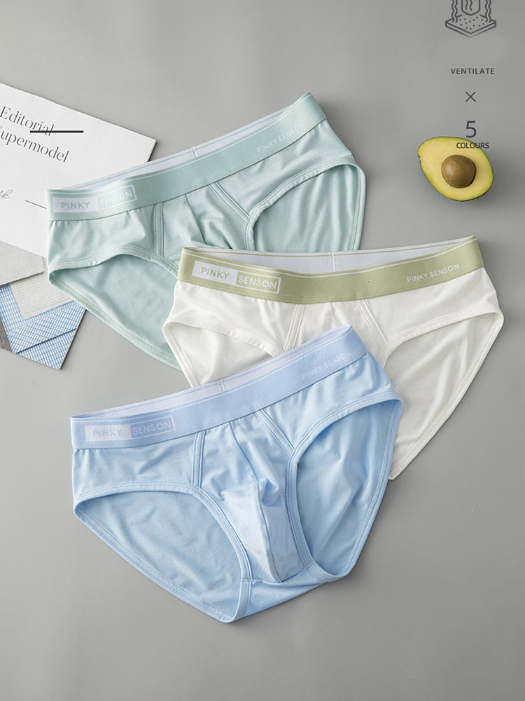 4 Pack Men's Modal Skin-Friendly Solid Color Mid-Rise Briefs