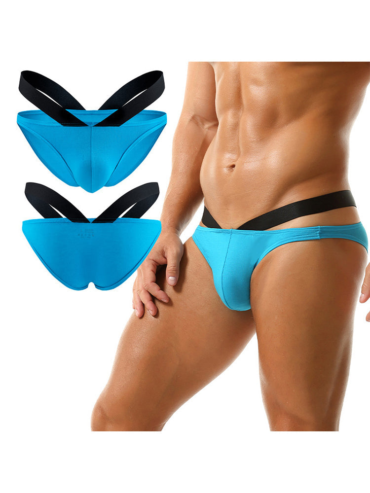 3-pack Men's Double-layer Pouch V-neck Double-waist Bikini