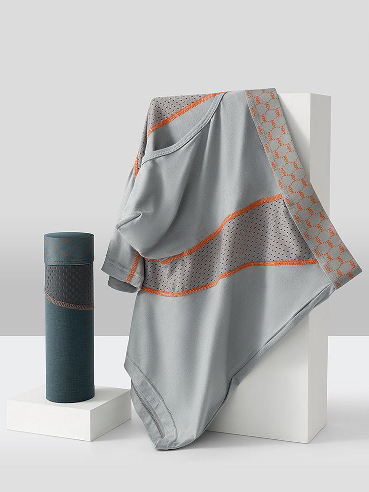 2 Pack Men's Nylon Breathable Sports Anti-Chafing Casual Business Boxer Briefs