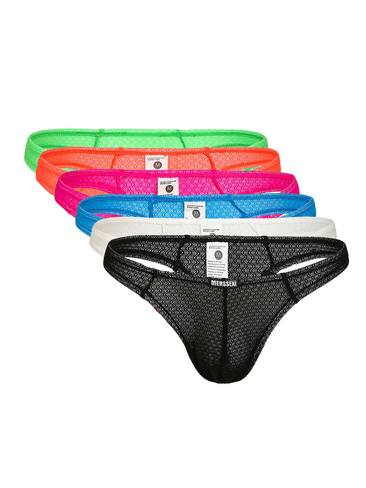 2 Pack Men's Low-Rise Lace High Elasticity Bikinis