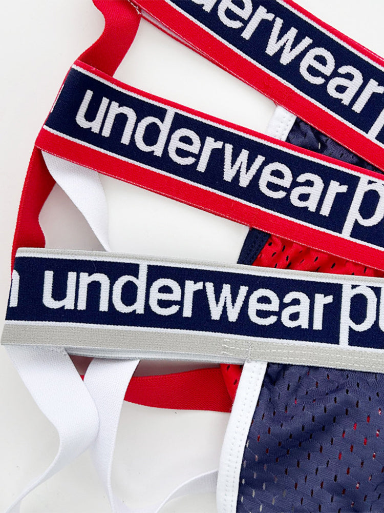 2 Pack Men's Sexy Elastic Waist Micro Mesh Cup Thong