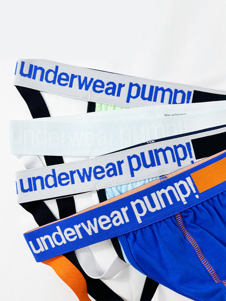 2 Pack Men's 3D Pouch Open-Back Jockstraps