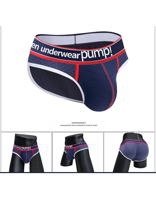 2 Pack Men's Breathable Mesh Comfortable U-convex Large Pouch Sports Briefs