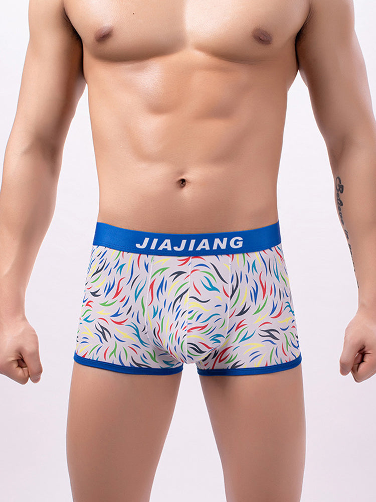 2 Pack Men's Colorful Printed Polyester Comfortable Breathable Trunks