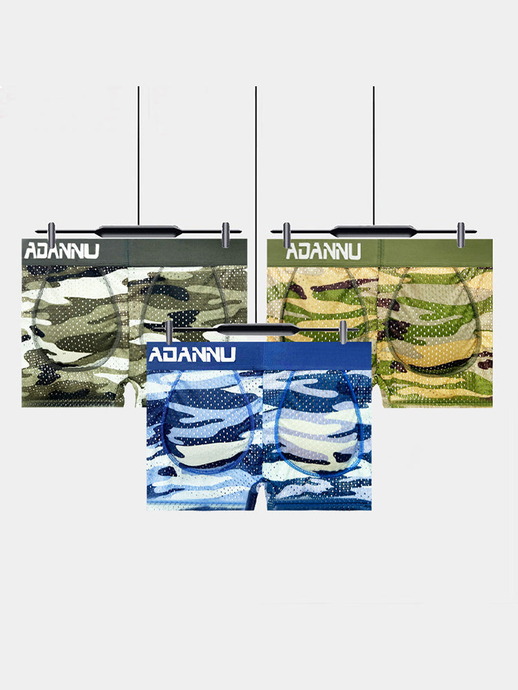 Men's Camouflage Removable Hip Pad Boxer Briefs