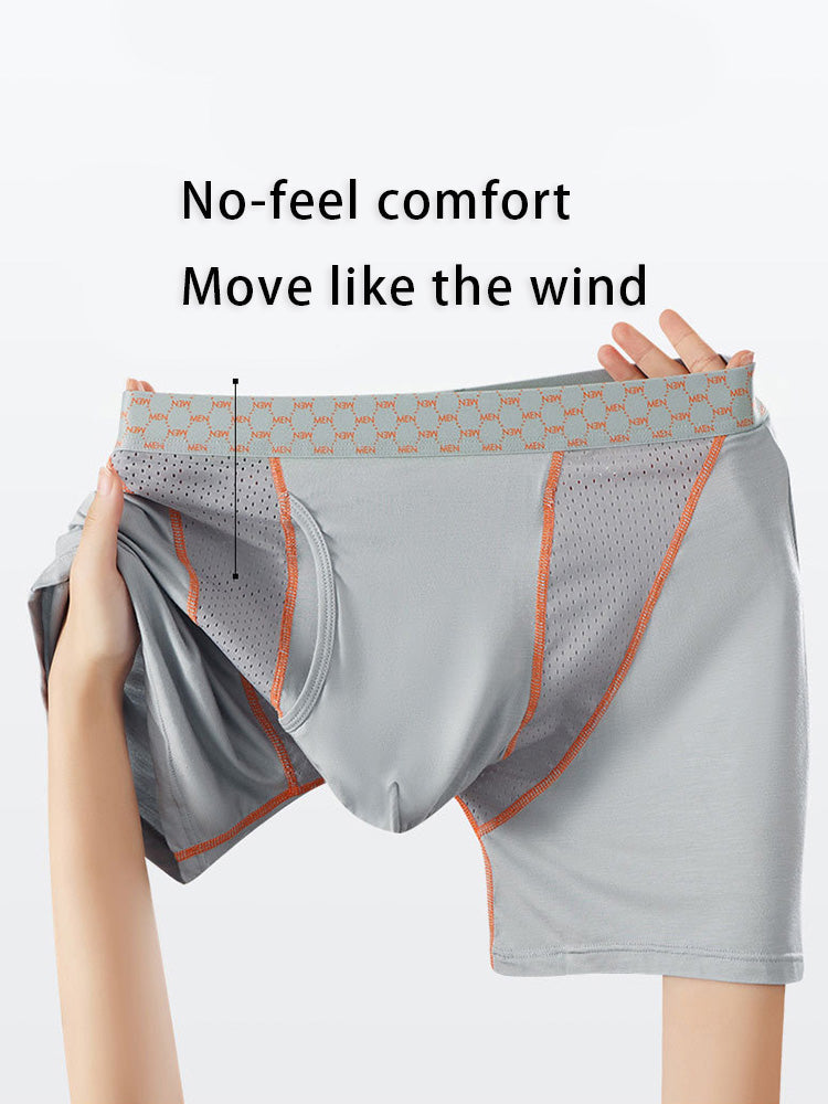 2 Pack Men's Nylon Breathable Sports Anti-Chafing Casual Business Boxer Briefs