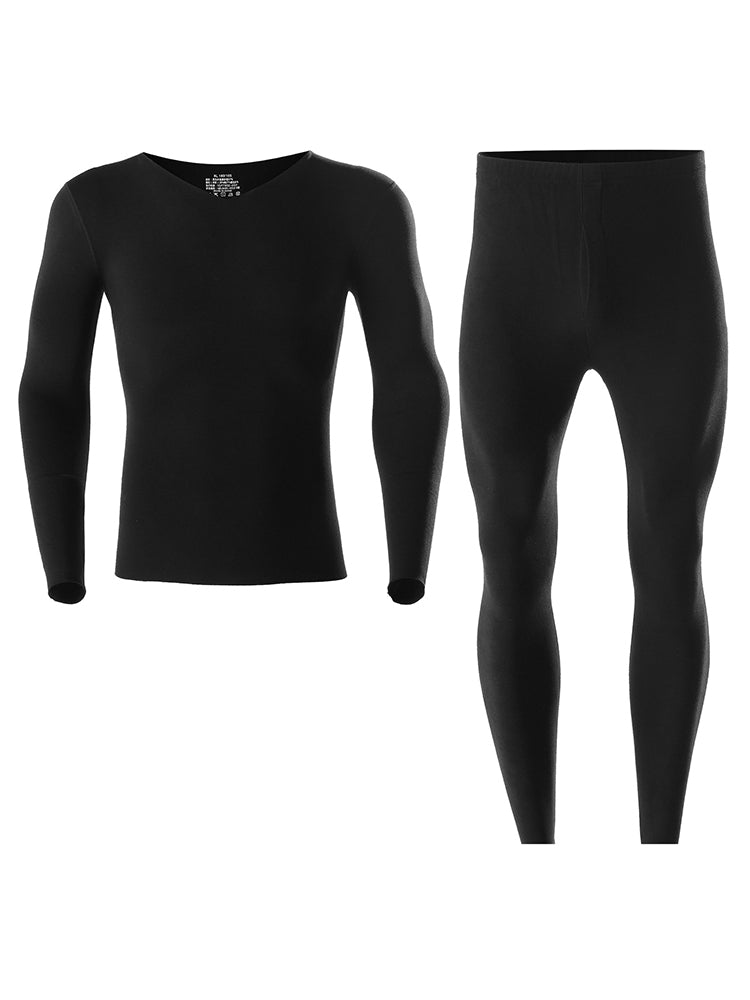 Men's Soft Seamless Thermal Sets With Fly