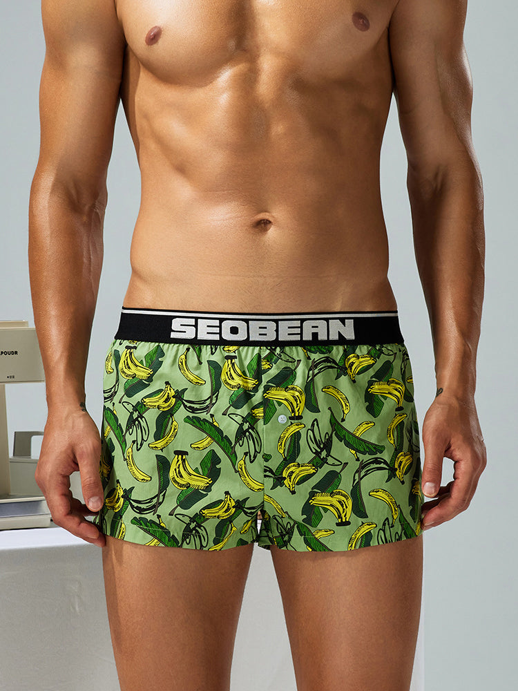 Men's Loose-Fit Printed Cotton Boxers