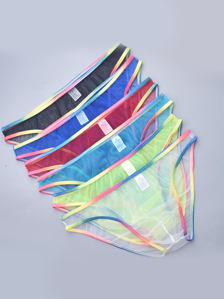 3-pack Men's Ultra-sheer Rainbow-edge Mesh Briefs