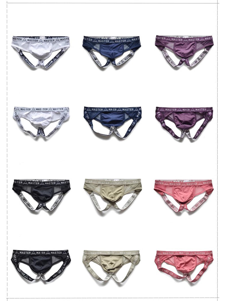 2 Pack Men's Low-Rise Sexy Double Strap Jockstrap