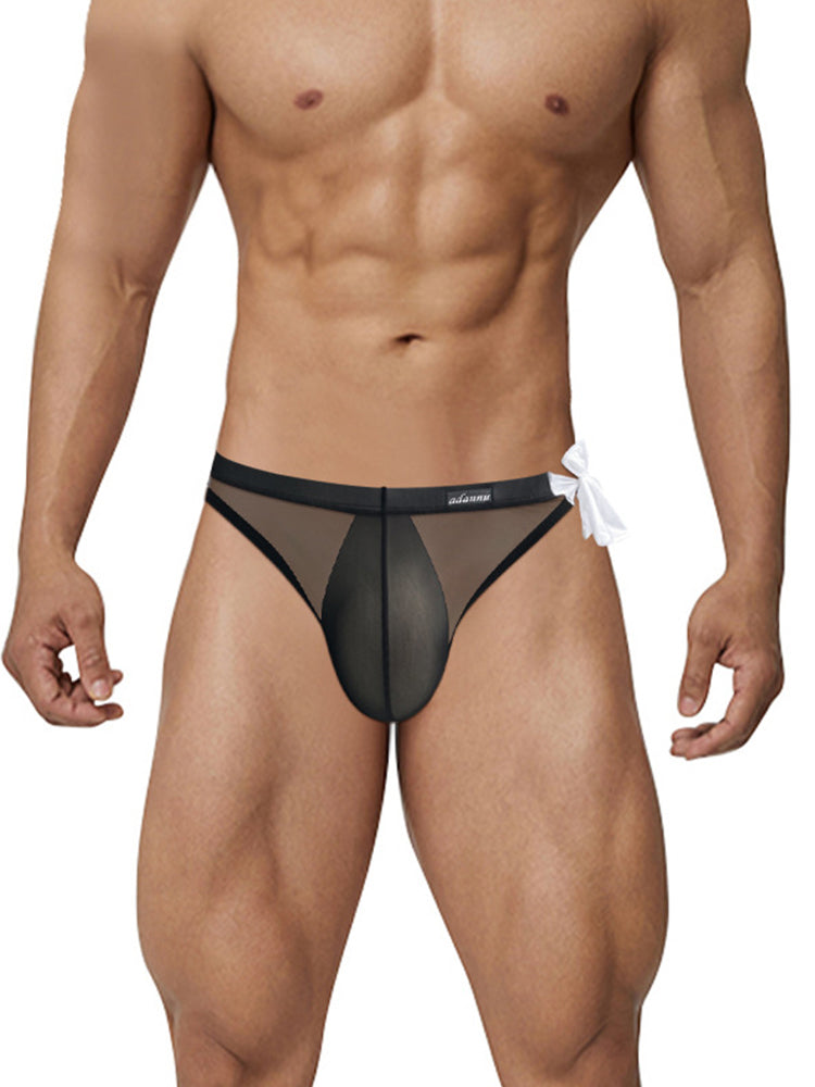 2 Pack Men's Nylon Ultra-Thin Breathable Semi-Transparent Sexy Briefs