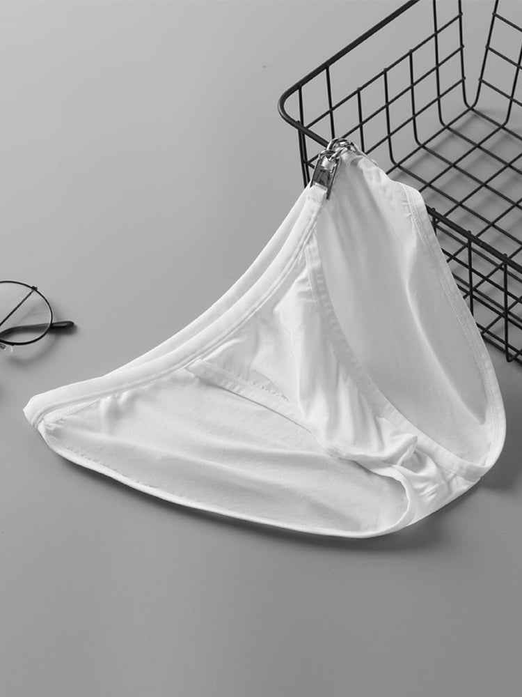 2 Pack Men's U-Pouch Low-Rise Metal-Clasp Thin Briefs