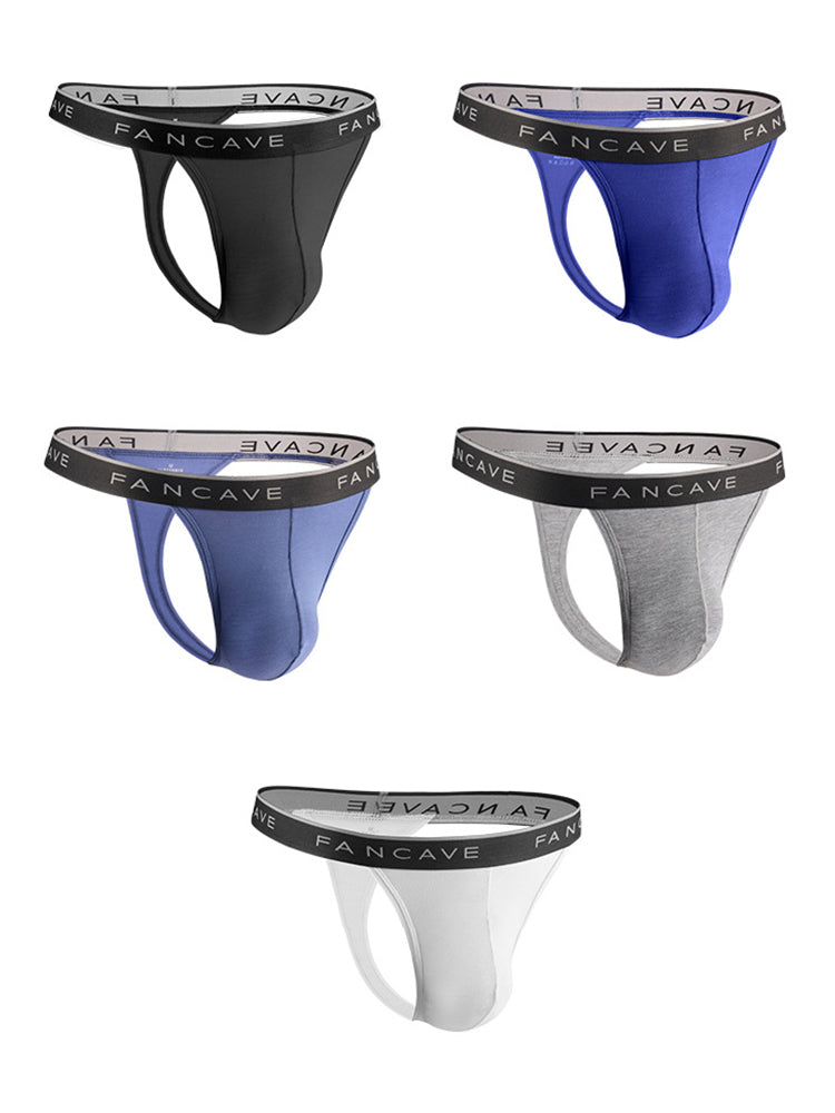3 Pack Men's Modal U-Pouch Mid-Rise Thongs