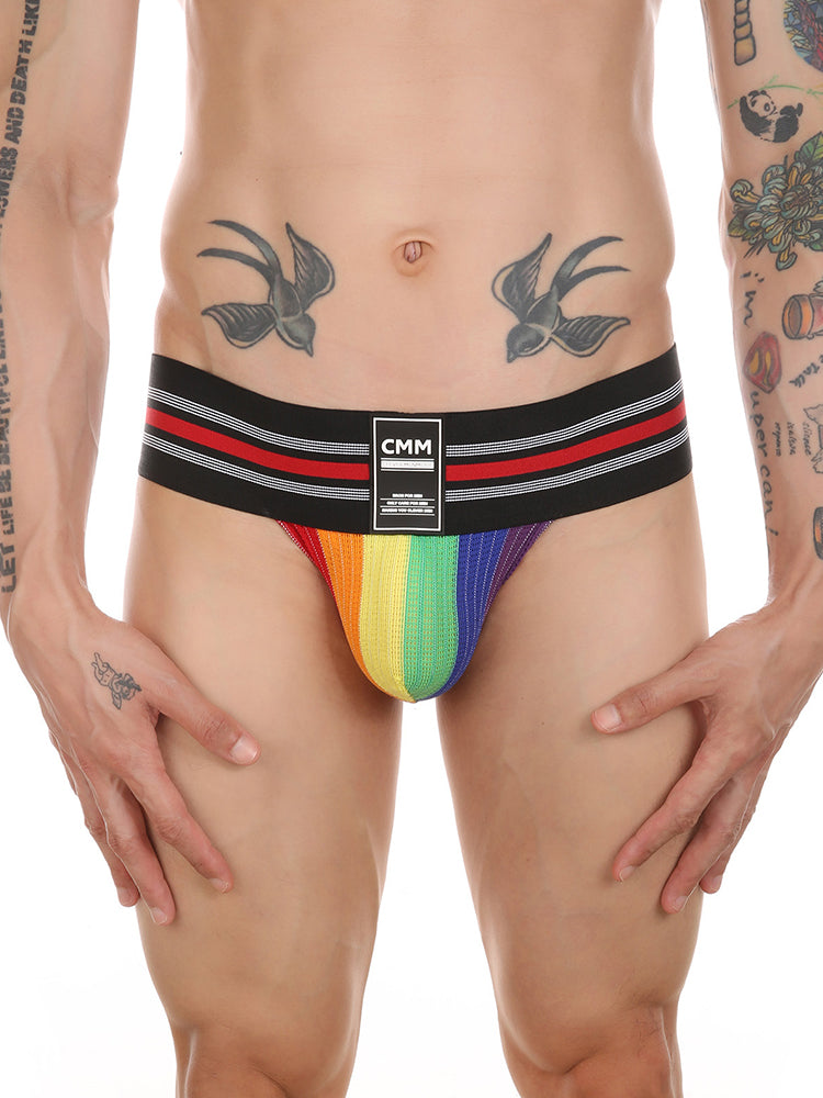 2 Pack Men's High-Stretch Rainbow Sports Comfort Bikini