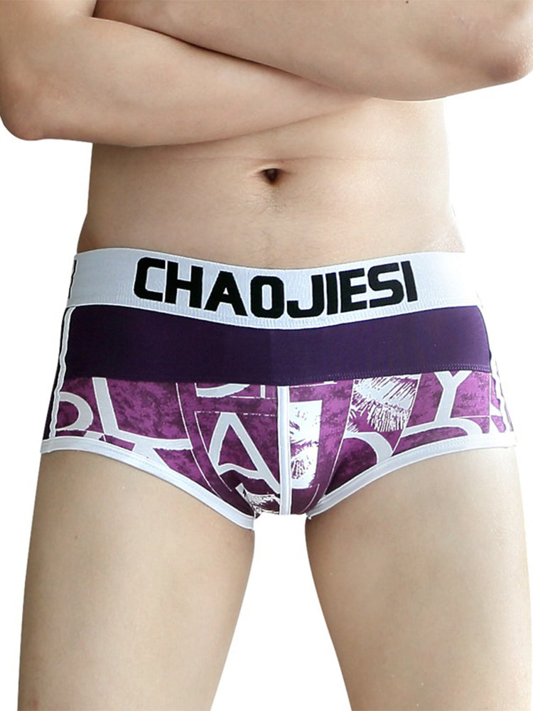 3 Pack Men's Cotton Trendy Youthful Sexy Low-Rise Trunks