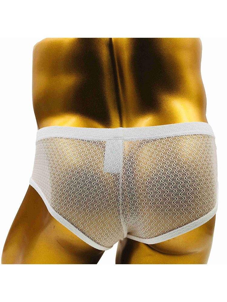 2 Pack Men's Low-Rise Lace Semi-Transparent Trunks