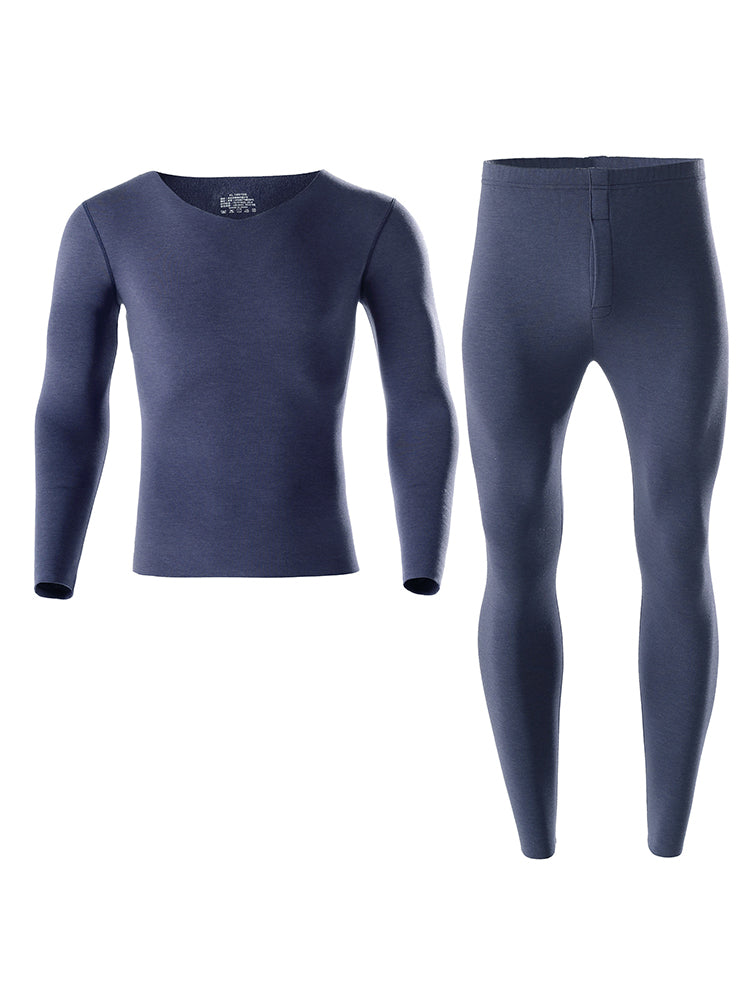 Men's Soft Seamless Thermal Sets With Fly