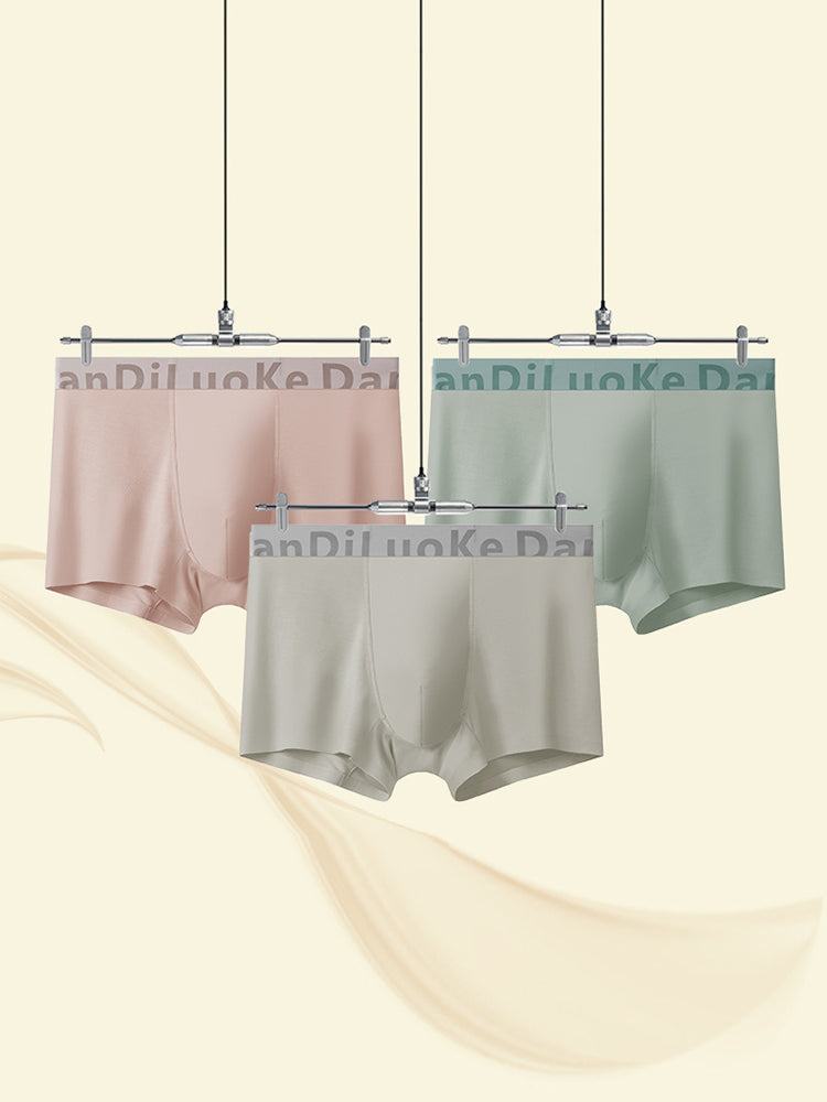 3 Pack Men's Antibacterial Seamless Boxer Briefs
