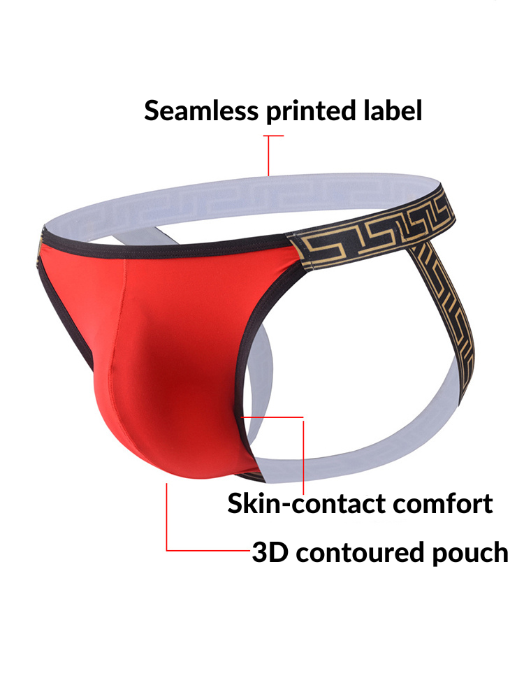 3 Pack Men's Large Pouch Low-Rise Sexy Jockstrap