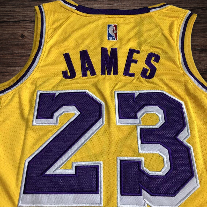 Men’s Los Angeles Lakers #23 James Yellow jersey