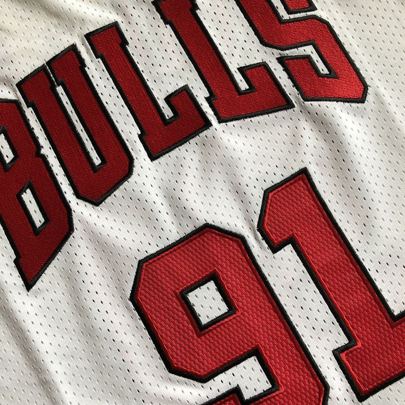 Men’s Chicago Bulls 1997-98 #91 Dennis Rodman Jersey White