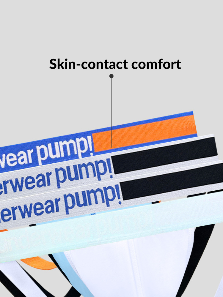 2 Pack Men's 3D Pouch Open-Back Jockstraps