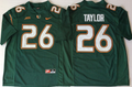 2018 Miami Hurricanes Green #26 TAYLOR Stitched Jersey