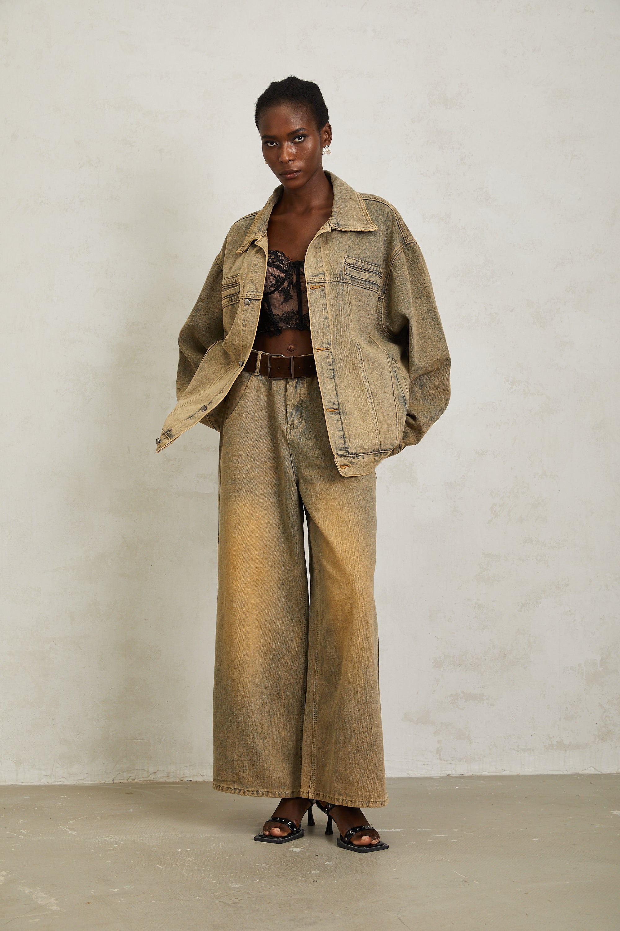 Loanne Light Blue Faded Denim Jacket