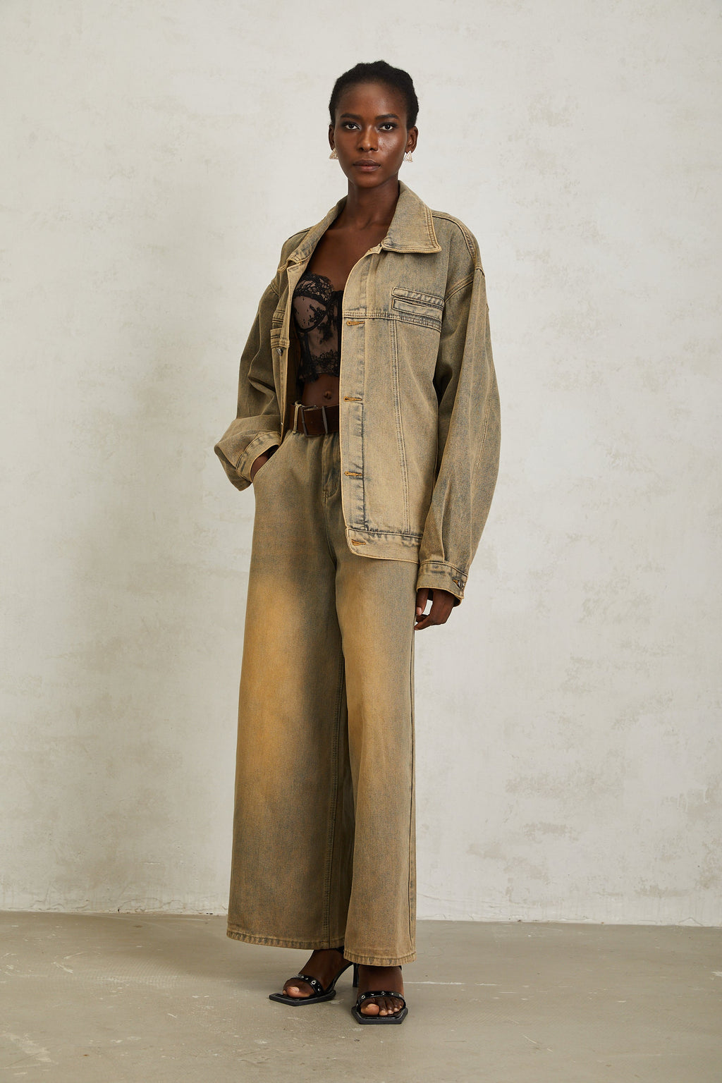 Loanne Light Blue Faded Denim Jacket