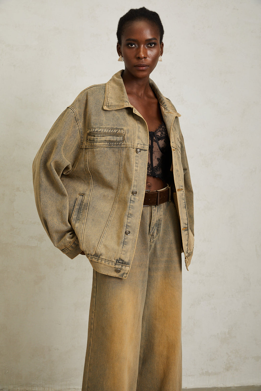 Loanne Light Blue Faded Denim Jacket