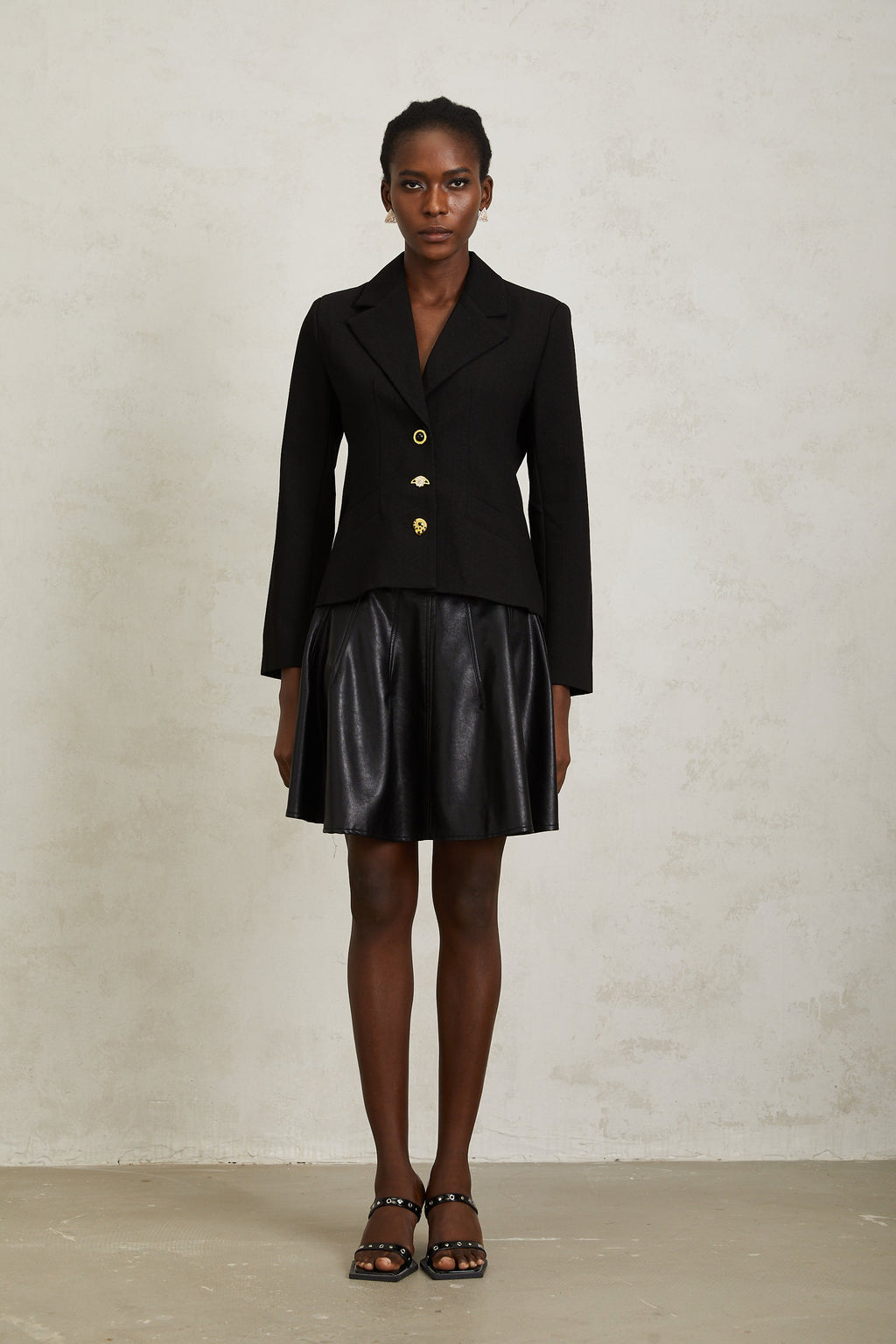 Sabine Black Lace Up Blazer