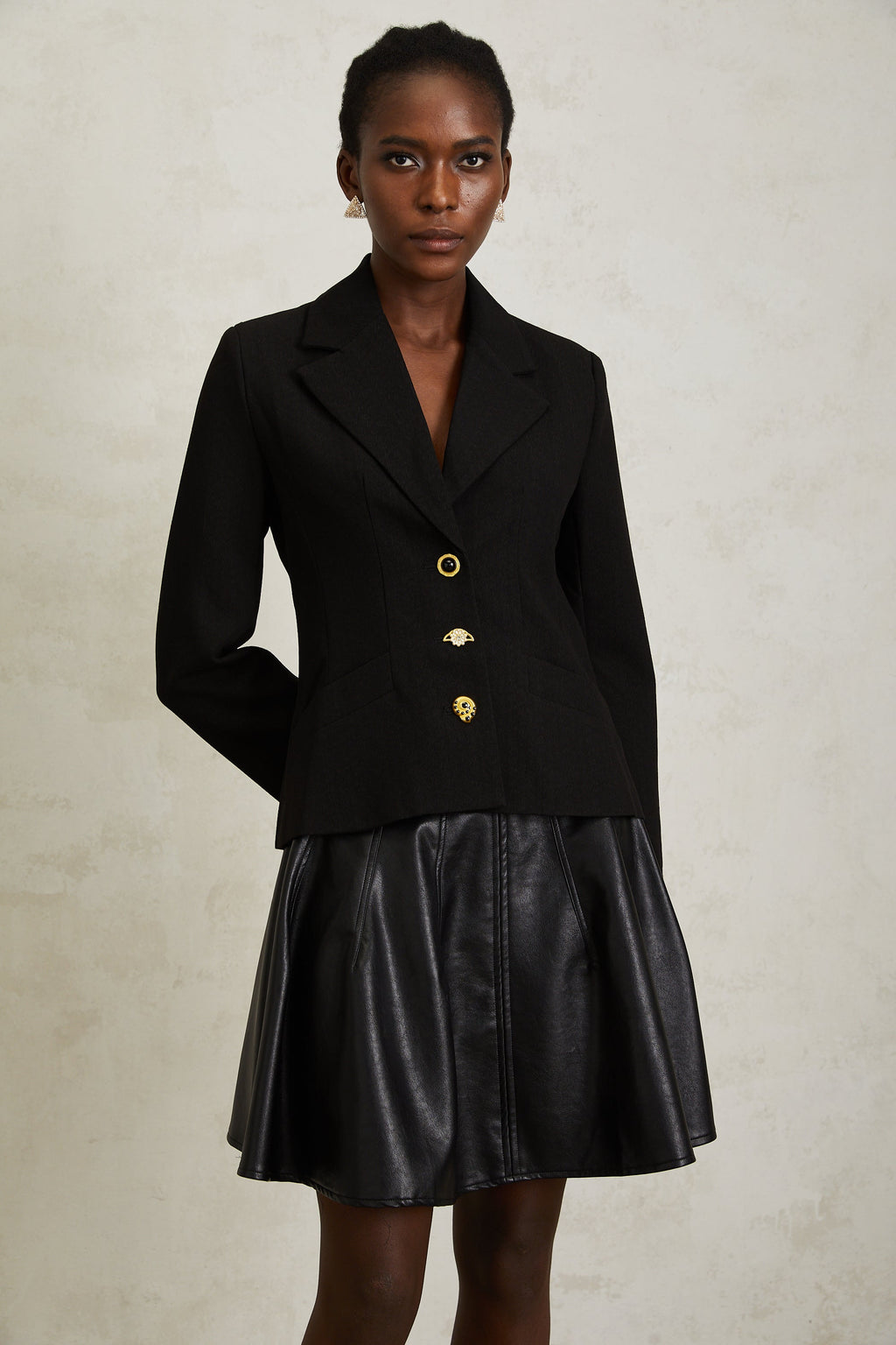 Sabine Black Lace Up Blazer