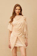 Pénombre Neutral Ruched Tulle Top & Skirt Set