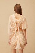 Pénombre Neutral Ruched Tulle Top & Skirt Set
