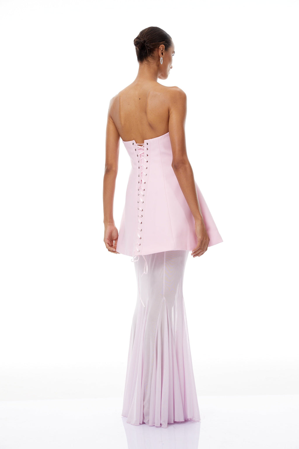 Mélanie Pink Corset Dress & Mesh Skirt Set